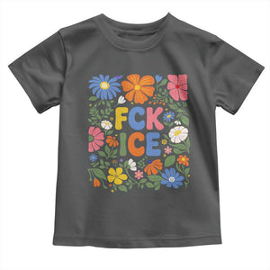 Fck Ice Toddler T Shirt Funny Boho Floral Resist Retro Pro Immigration TS10 Dark Heather Print Your Wear