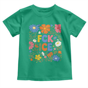 Fck Ice Toddler T Shirt Funny Boho Floral Resist Retro Pro Immigration TS10 Irish Green Print Your Wear