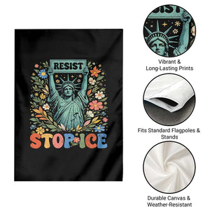 Stop ICE Garden Flag Funny Statue of Liberty Boho Floral Resist Retro TS10 Print Your Wear