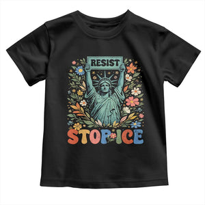 Stop ICE Toddler T Shirt Funny Statue of Liberty Boho Floral Resist Retro TS10 Black Print Your Wear