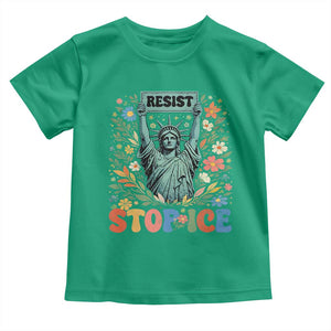 Stop ICE Toddler T Shirt Funny Statue of Liberty Boho Floral Resist Retro TS10 Irish Green Print Your Wear