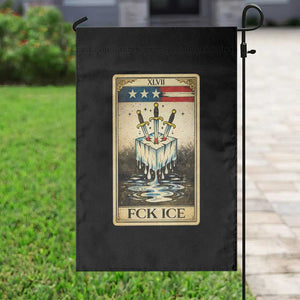 Fck Ice Garden Flag Retro Tarot Card FDT Protest Satirical Graphic TS10 Print Your Wear