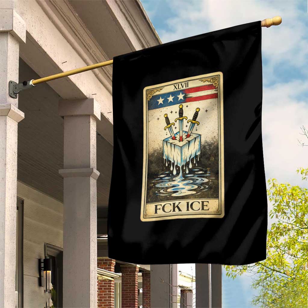 Fck Ice Garden Flag Retro Tarot Card FDT Protest Satirical Graphic TS10 Print Your Wear