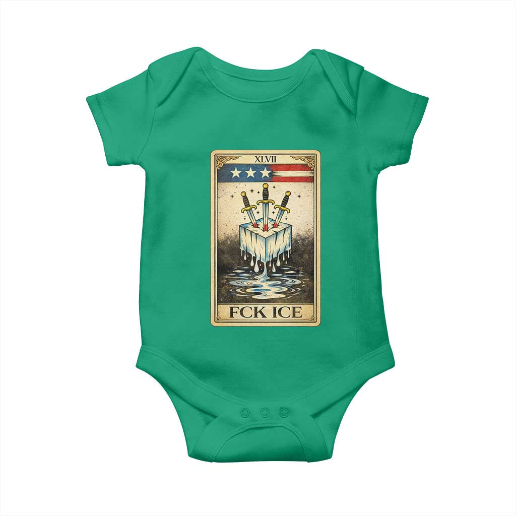 Fck Ice Baby Onesie Retro Tarot Card FDT Protest Satirical Graphic TS10 Irish Green Print Your Wear