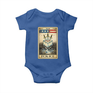 Fck Ice Baby Onesie Retro Tarot Card FDT Protest Satirical Graphic TS10 Royal Blue Print Your Wear