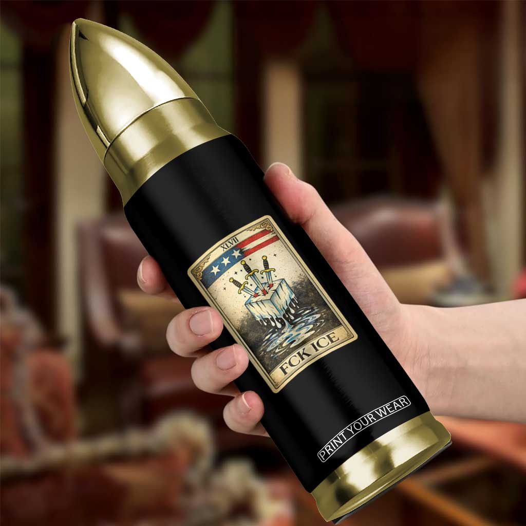 Fck Ice Bullet Tumbler Retro Tarot Card FDT Protest Satirical Graphic TS10 Print Your Wear