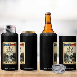 Fck Ice 4 in 1 Can Cooler Tumbler Retro Tarot Card FDT Protest Satirical Graphic TS10 Print Your Wear