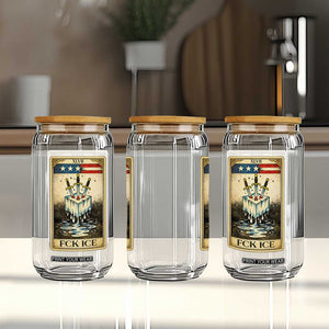 Fck Ice Glass Can Retro Tarot Card FDT Protest Satirical Graphic TS10 Print Your Wear