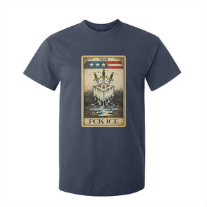 Fck Ice T Shirt For Kid Retro Tarot Card FDT Protest Satirical Graphic TS10 Navy Print Your Wear