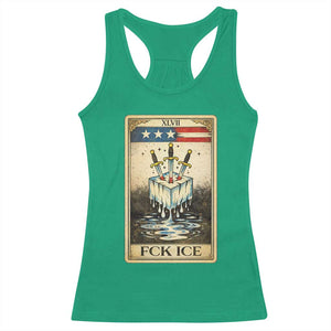 Fck Ice Racerback Tank Top Retro Tarot Card FDT Protest Satirical Graphic TS10 Irish Green Print Your Wear