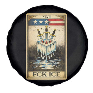 Fck Ice Spare Tire Cover Retro Tarot Card FDT Protest Satirical Graphic TS10 Print Your Wear