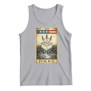 Fck Ice Tank Top Retro Tarot Card FDT Protest Satirical Graphic TS10 Athletic Heather Print Your Wear