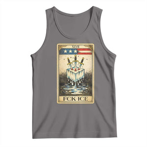 Fck Ice Tank Top Retro Tarot Card FDT Protest Satirical Graphic TS10 Deep Heather Print Your Wear