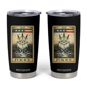 Fck Ice Tumbler Cup Retro Tarot Card FDT Protest Satirical Graphic TS10 Black Print Your Wear
