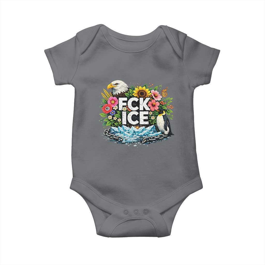 Fck Ice Baby Onesie Retro Floral FDT Protest Satirical Graphic TS10 Charcoal Print Your Wear