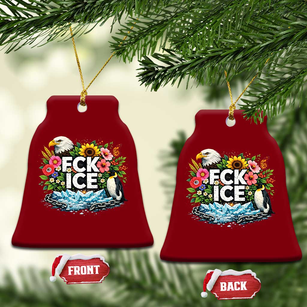 Fck Ice Ceramic Ornament Retro Floral FDT Protest Satirical Graphic TS10 Print Your Wear