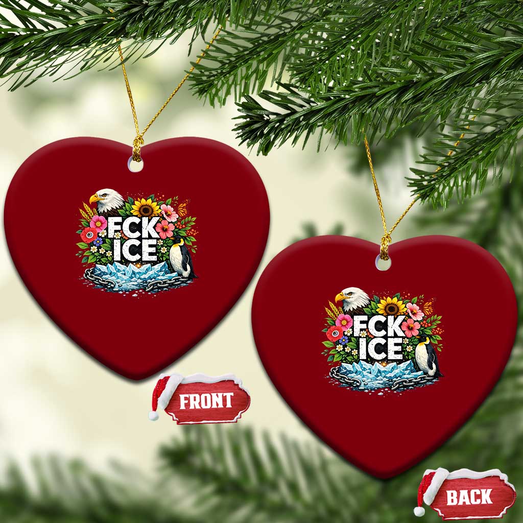 Fck Ice Ceramic Ornament Retro Floral FDT Protest Satirical Graphic TS10 Print Your Wear
