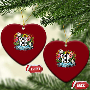 Fck Ice Ceramic Ornament Retro Floral FDT Protest Satirical Graphic TS10 Print Your Wear