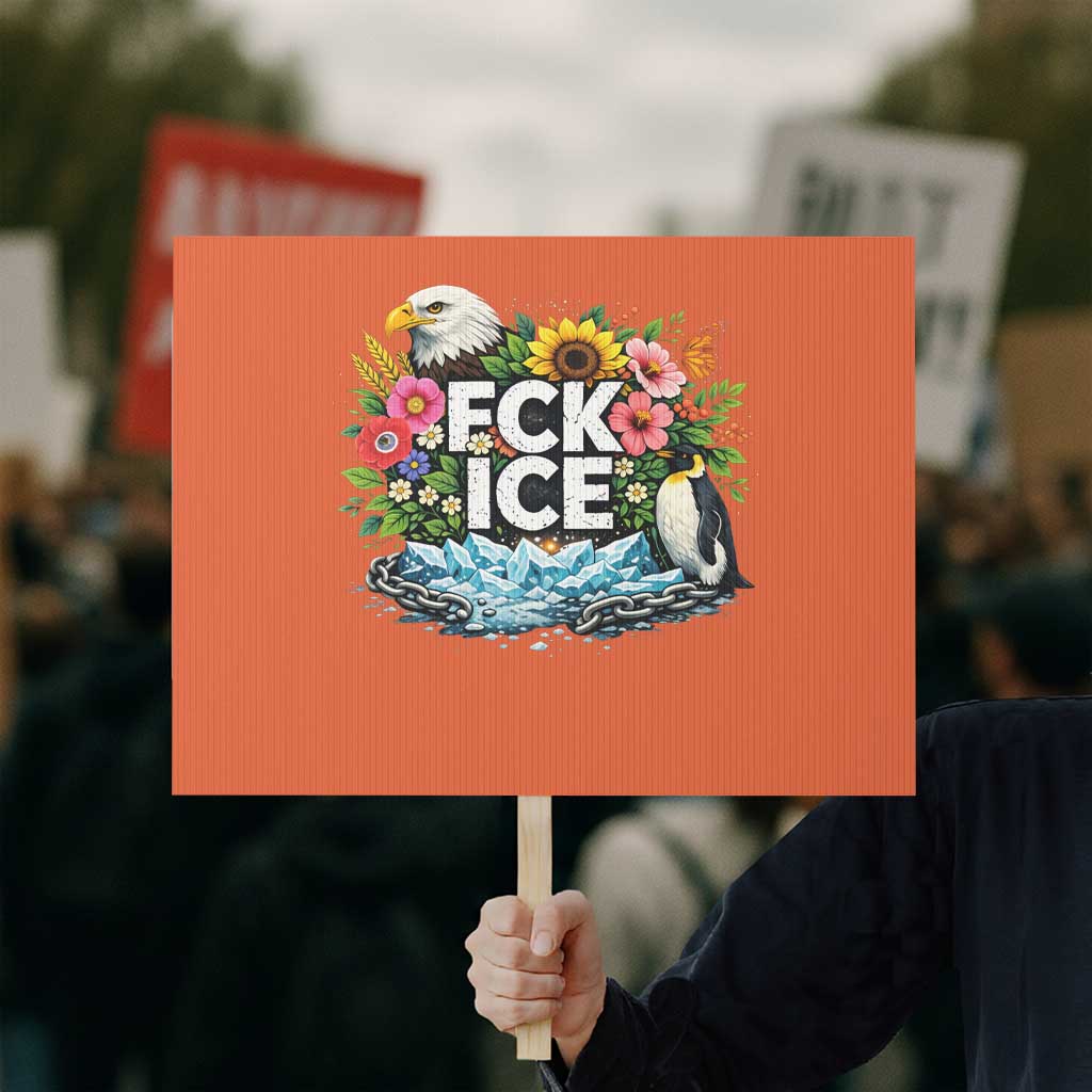 Fck Ice Protest Sign Retro Floral FDT Protest Satirical Graphic TS10 Horizontal 18