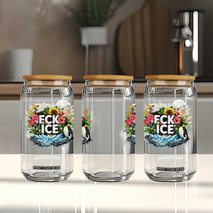 Fck Ice Glass Can Retro Floral FDT Protest Satirical Graphic TS10 Print Your Wear