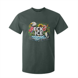 Fck Ice T Shirt For Kid Retro Floral FDT Protest Satirical Graphic TS10 Dark Forest Green Print Your Wear