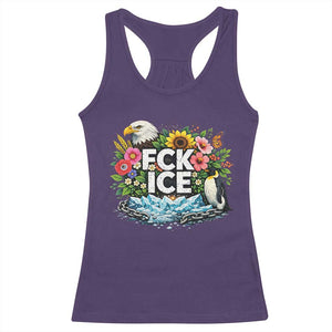 Fck Ice Racerback Tank Top Retro Floral FDT Protest Satirical Graphic TS10 Purple Print Your Wear