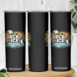 Fck Ice Skinny Tumbler Retro Floral FDT Protest Satirical Graphic TS10 Print Your Wear