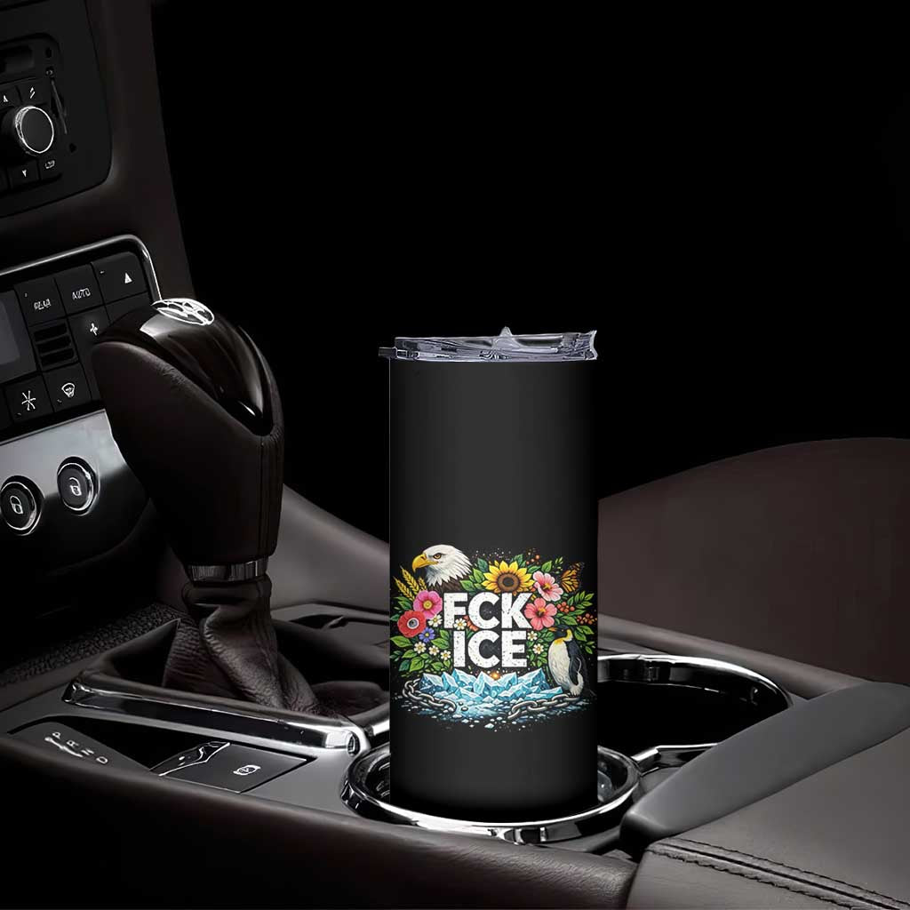 Fck Ice Skinny Tumbler Retro Floral FDT Protest Satirical Graphic TS10 Print Your Wear