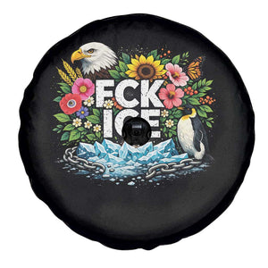 Fck Ice Spare Tire Cover Retro Floral FDT Protest Satirical Graphic TS10 Print Your Wear