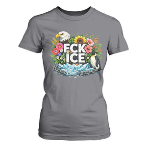 Fck Ice T Shirt For Women Retro Floral FDT Protest Satirical Graphic TS10 Charcoal Print Your Wear