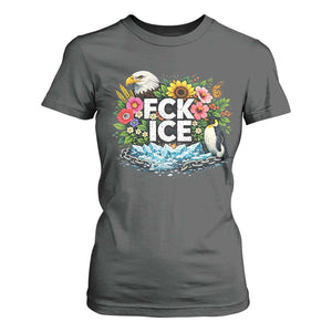 Fck Ice T Shirt For Women Retro Floral FDT Protest Satirical Graphic TS10 Dark Heather Print Your Wear