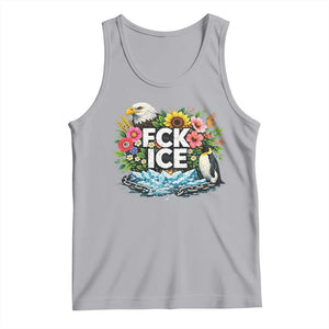 Fck Ice Tank Top Retro Floral FDT Protest Satirical Graphic TS10 Athletic Heather Print Your Wear