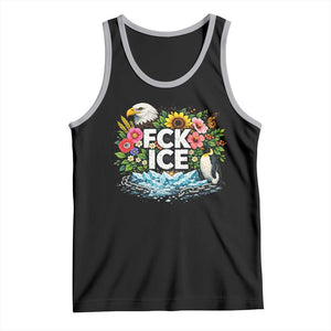 Fck Ice Tank Top Retro Floral FDT Protest Satirical Graphic TS10 Black Athletic Heather Print Your Wear