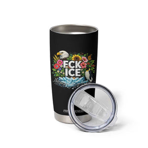 Fck Ice Tumbler Cup Retro Floral FDT Protest Satirical Graphic TS10 Print Your Wear