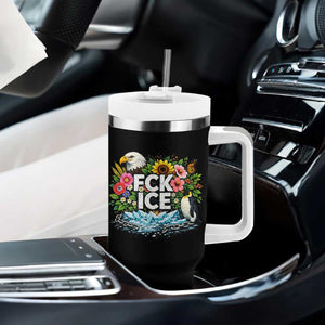 Fck Ice Tumbler With Handle Retro Floral FDT Protest Satirical Graphic TS10 Print Your Wear