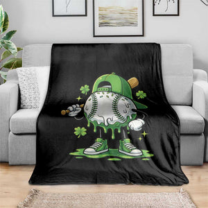 Baseball Drip Icecream Throw Blanket Youth Boy St Patricks Day Shamrock Green TS10 Print Your Wear
