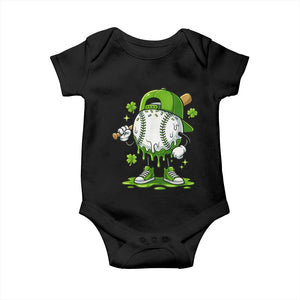 Baseball Drip Icecream Baby Onesie Youth Boy St Patricks Day Shamrock Green TS10 Black Print Your Wear