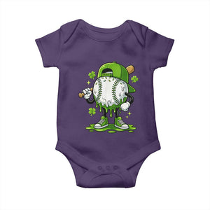 Baseball Drip Icecream Baby Onesie Youth Boy St Patricks Day Shamrock Green TS10 Purple Print Your Wear