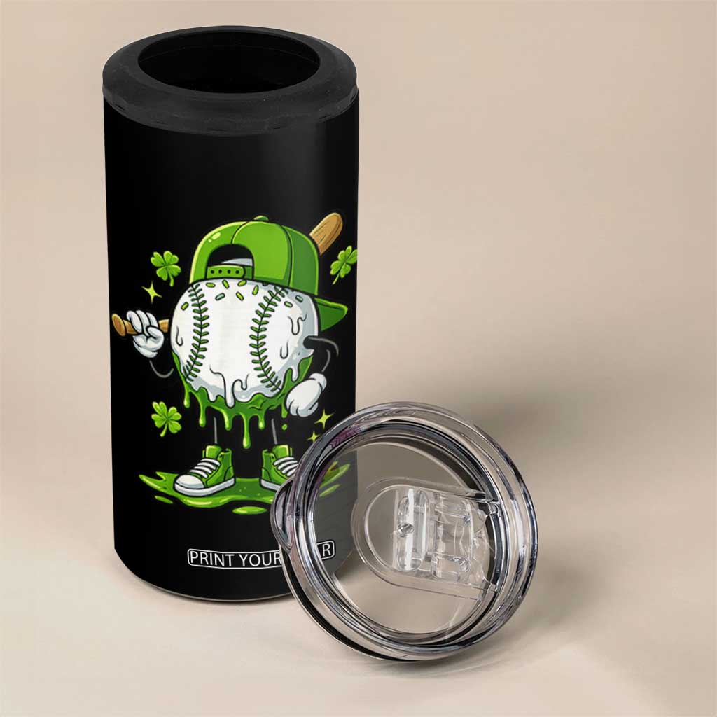 Baseball Drip Icecream 4 in 1 Can Cooler Tumbler Youth Boy St Patricks Day Shamrock Green TS10 Print Your Wear
