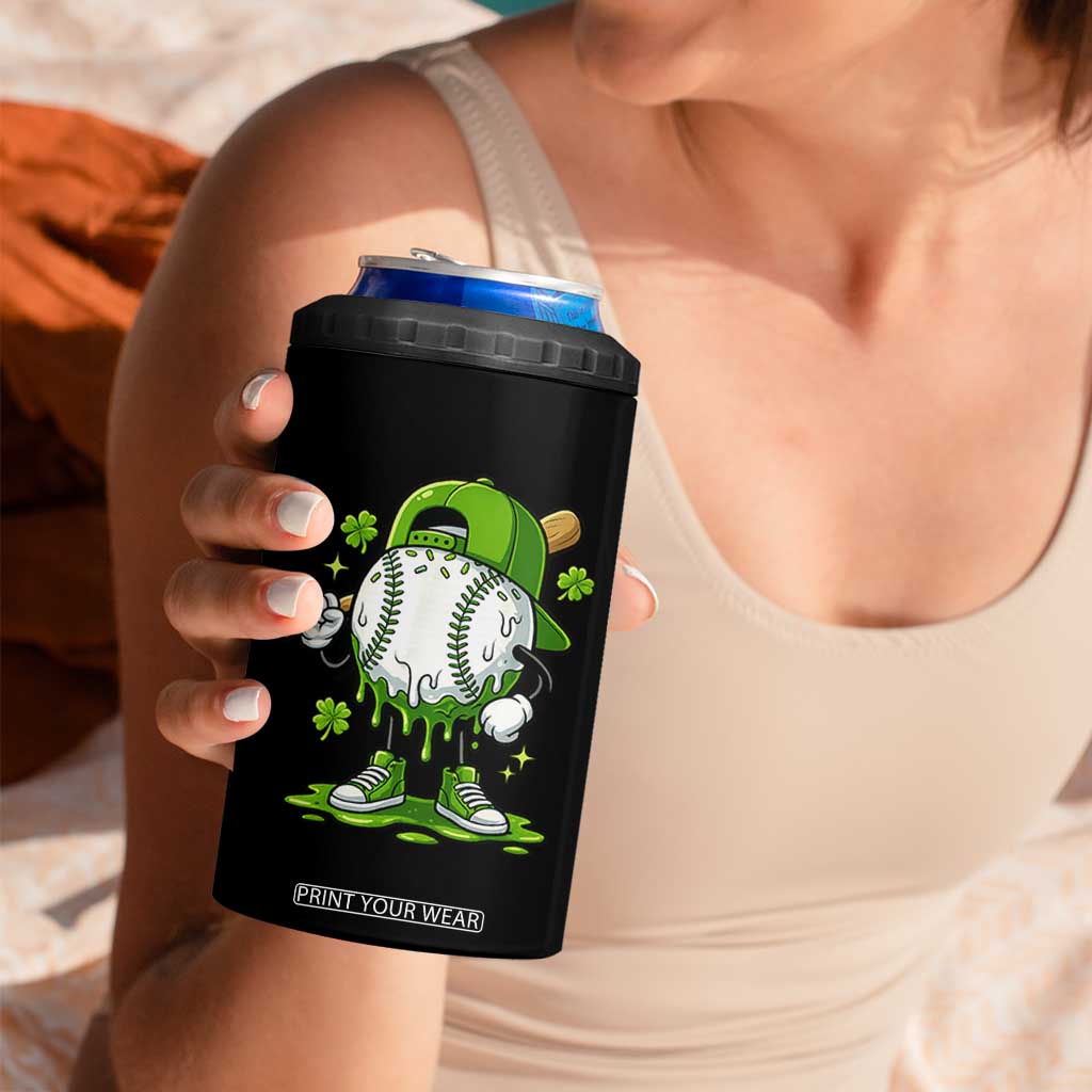 Baseball Drip Icecream 4 in 1 Can Cooler Tumbler Youth Boy St Patricks Day Shamrock Green TS10 Print Your Wear