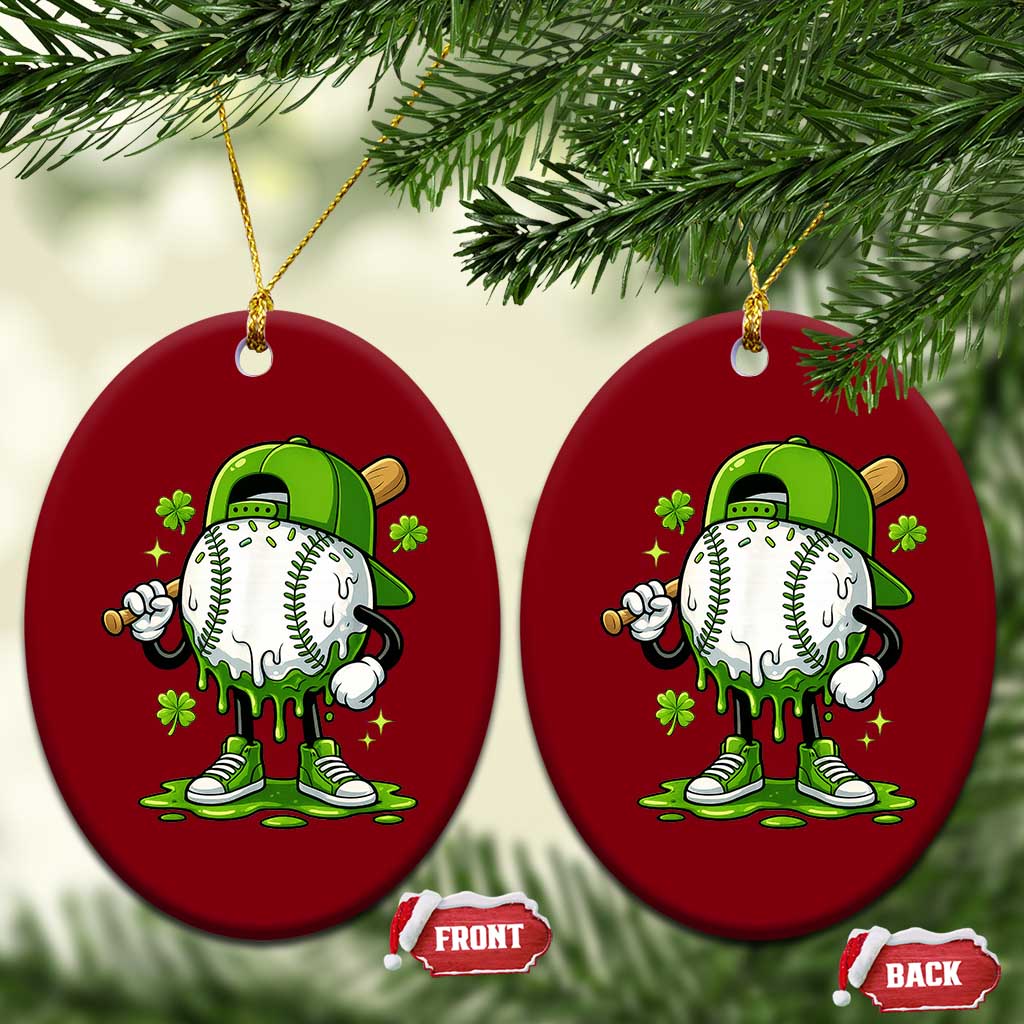 Baseball Drip Icecream Ceramic Ornament Youth Boy St Patricks Day Shamrock Green TS10 Print Your Wear