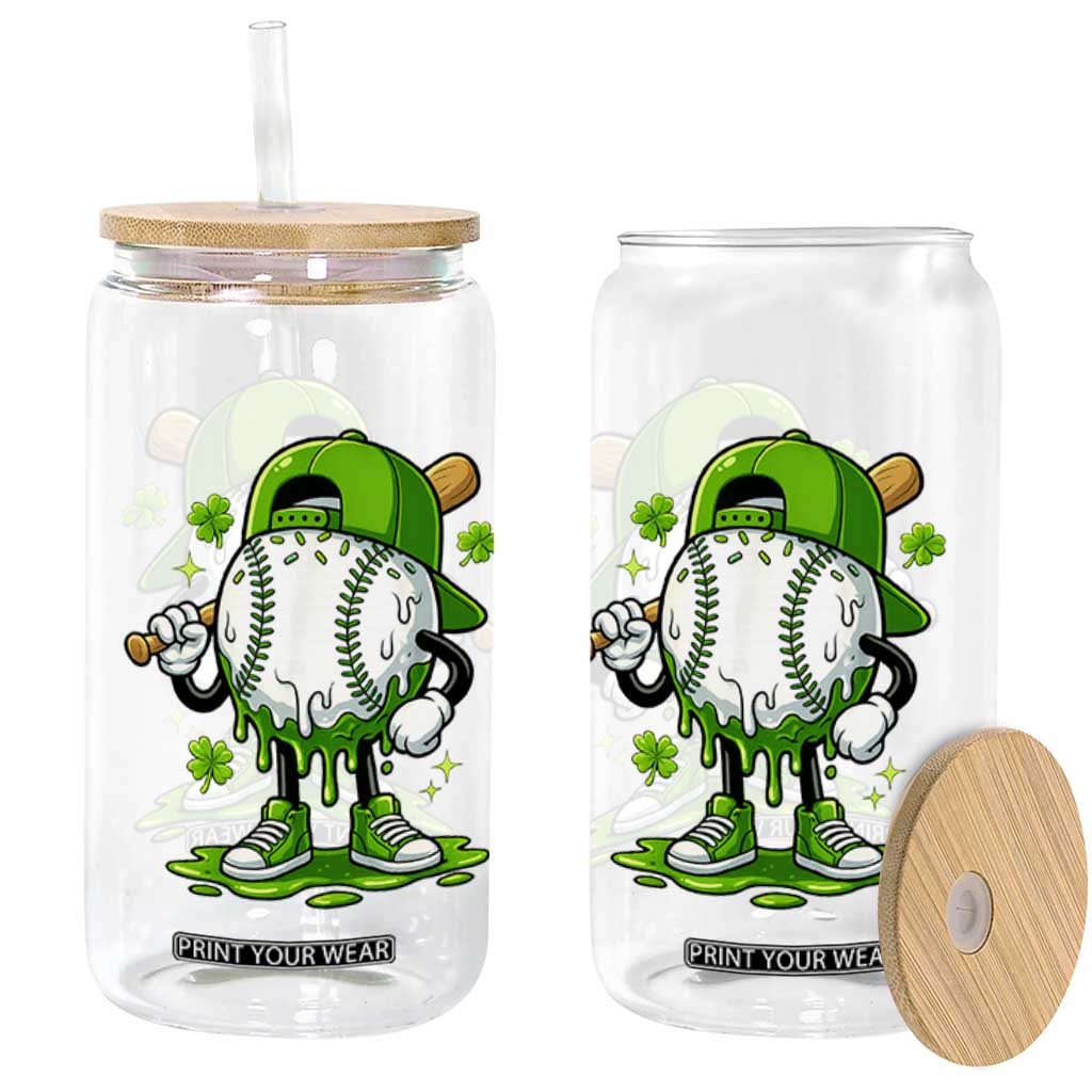 Baseball Drip Icecream Glass Can Youth Boy St Patricks Day Shamrock Green TS10 Print Your Wear