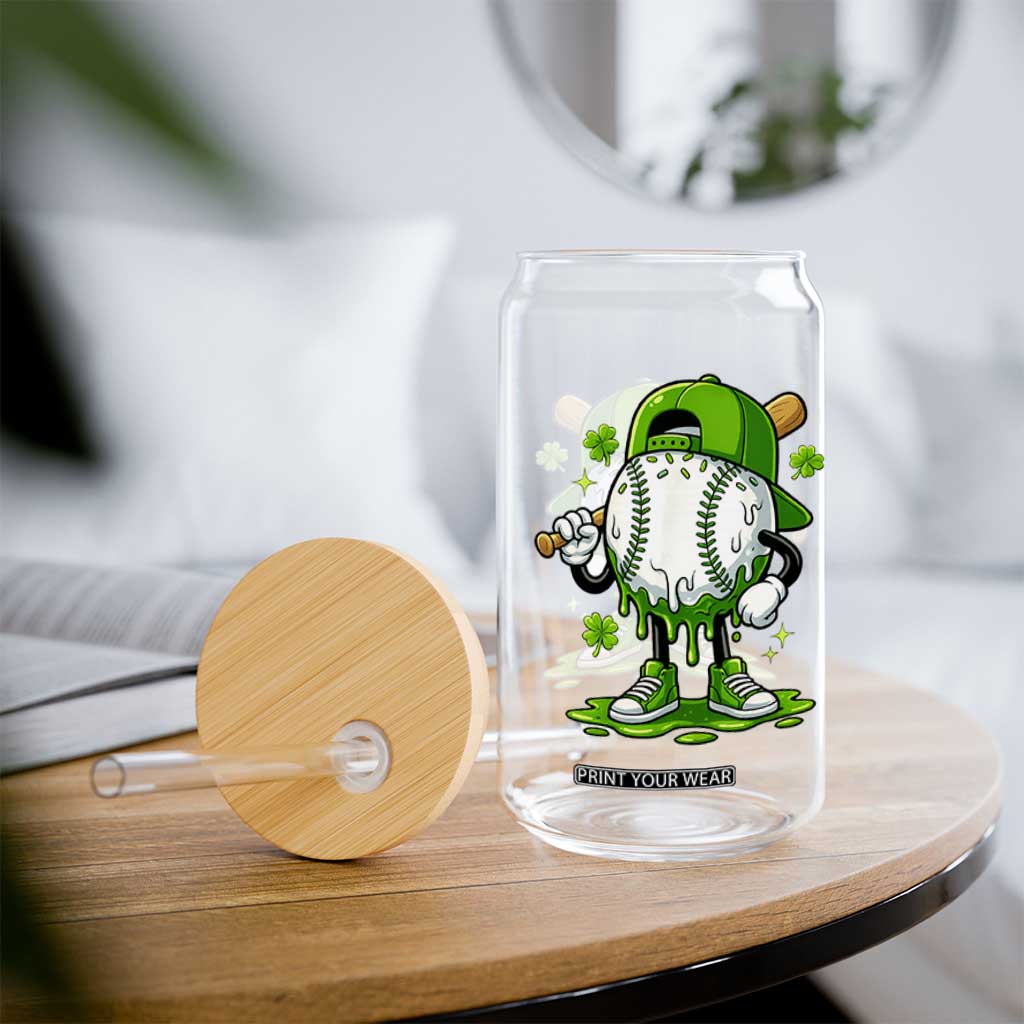 Baseball Drip Icecream Glass Can Youth Boy St Patricks Day Shamrock Green TS10 Print Your Wear