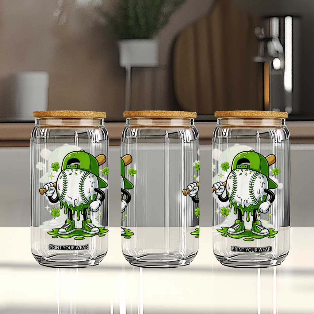 Baseball Drip Icecream Glass Can Youth Boy St Patricks Day Shamrock Green TS10 Print Your Wear