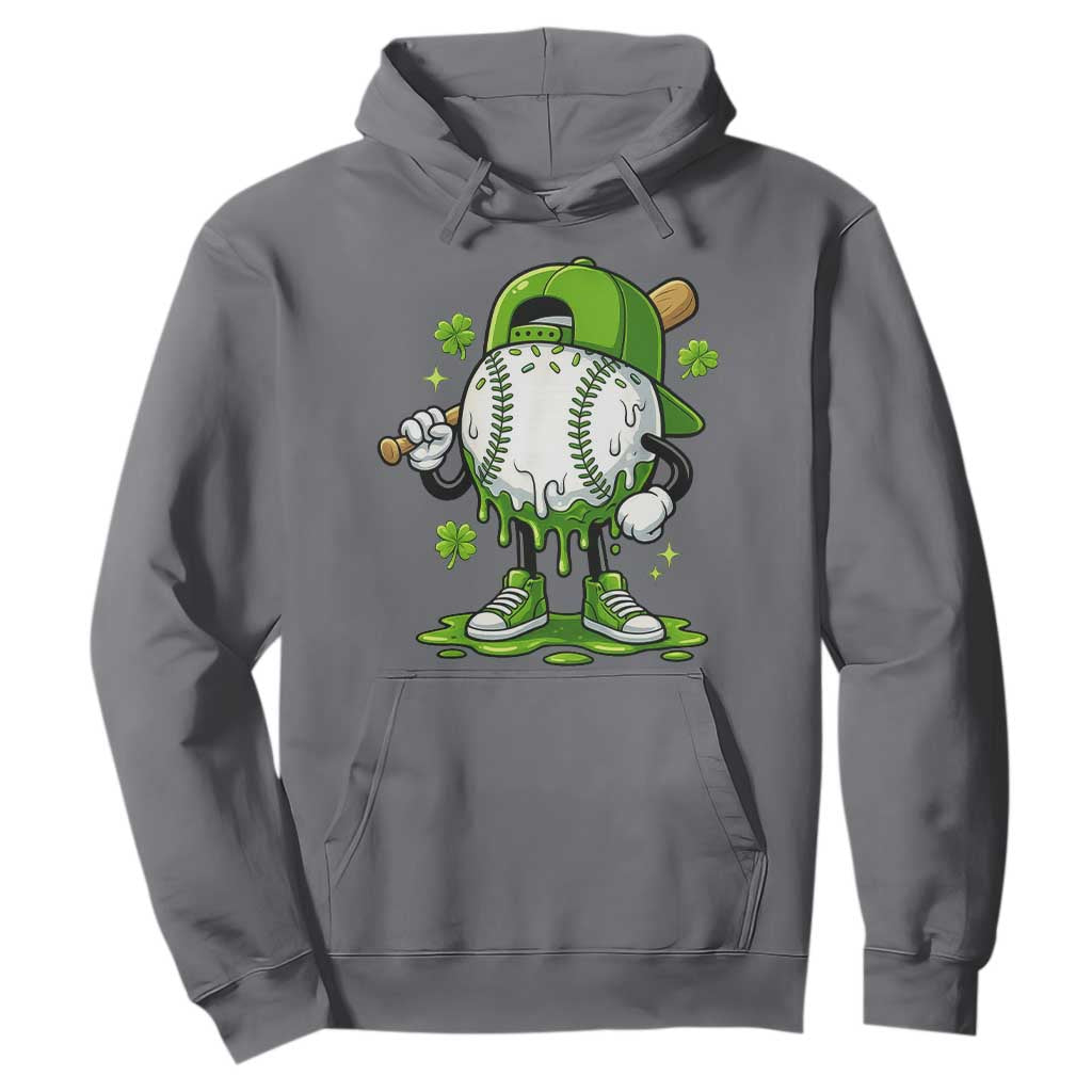 Baseball Drip Icecream Hoodie Youth Boy St Patricks Day Shamrock Green TS10 Charcoal Print Your Wear