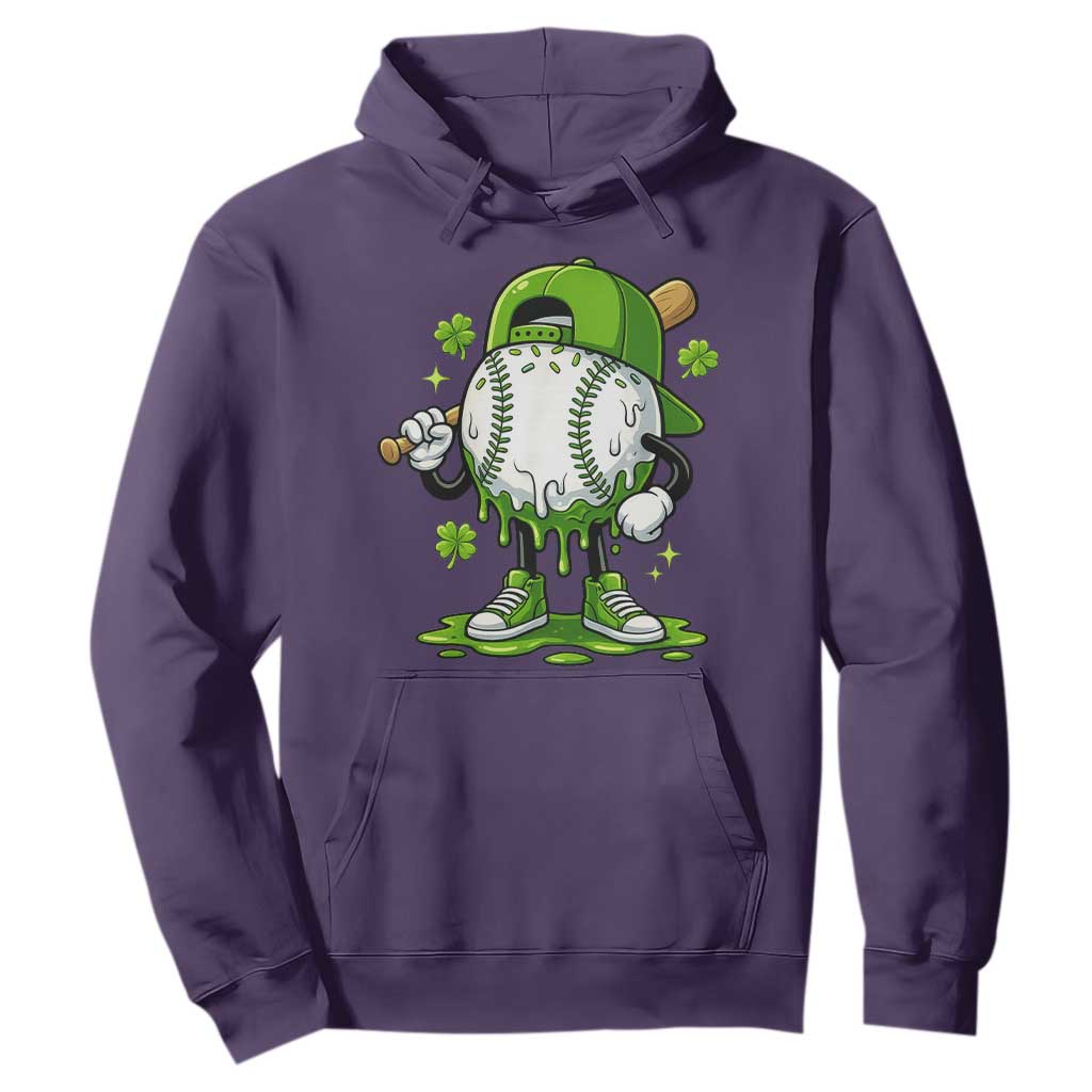 Baseball Drip Icecream Hoodie Youth Boy St Patricks Day Shamrock Green TS10 Purple Print Your Wear