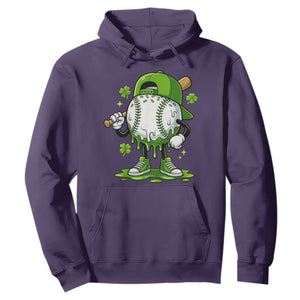 Baseball Drip Icecream Hoodie Youth Boy St Patricks Day Shamrock Green TS10 Purple Print Your Wear