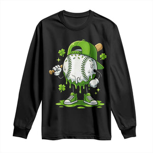 Baseball Drip Icecream Long Sleeve Shirt Youth Boy St Patricks Day Shamrock Green TS10 Black Print Your Wear