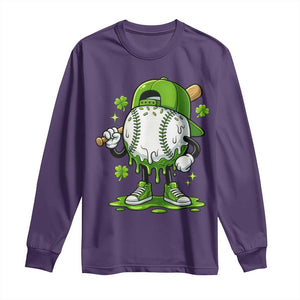 Baseball Drip Icecream Long Sleeve Shirt Youth Boy St Patricks Day Shamrock Green TS10 Purple Print Your Wear