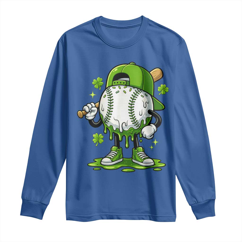 Baseball Drip Icecream Long Sleeve Shirt Youth Boy St Patricks Day Shamrock Green TS10 Royal Blue Print Your Wear